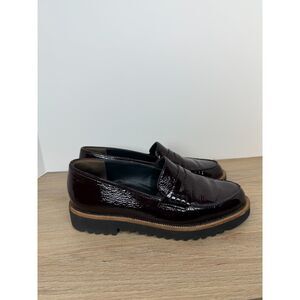 Paul Green Women's Size 6 Brown Natasha Crinkled Leather Slip On Loafers Shoes